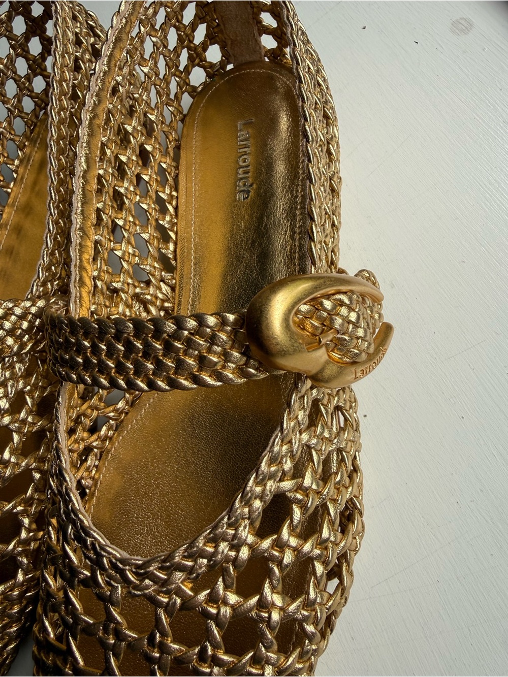 NWT Larroude Verona macrame ballet flat - 9 - Picture 5 of 9
